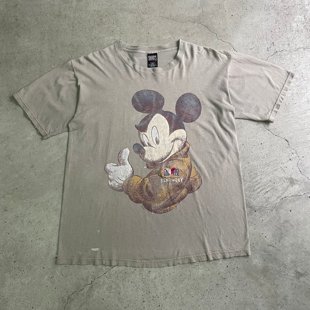 ミッキーマウス ディズニー SHERRY'S USA製 総柄Tシャツ M