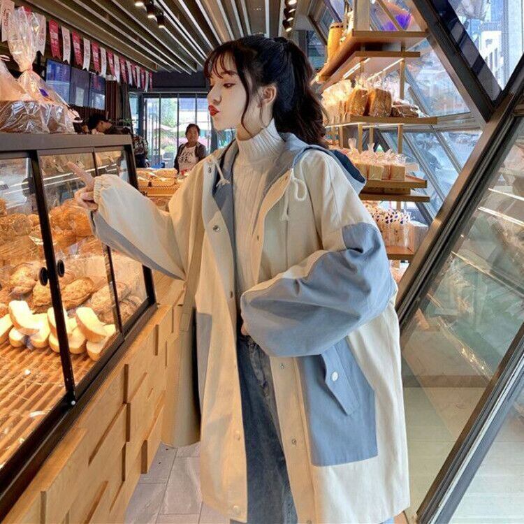 秋の作業着ジャケット女性の春と秋の学生ワイルドルーズ2020新しいミドル丈コート秋冬秋の服 萌量不足43922455623