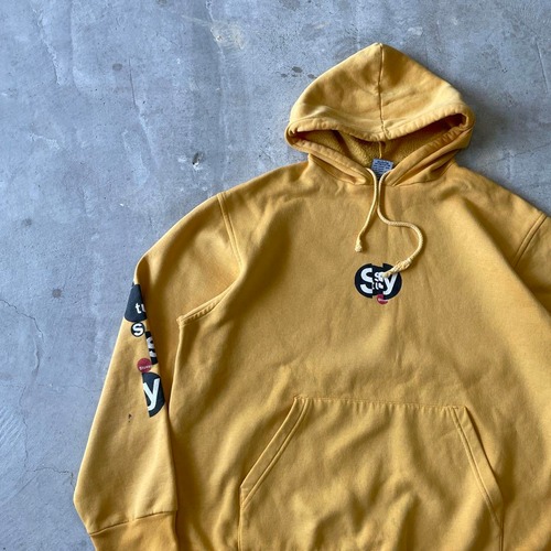 STUSSY / 90's オーストラリア製 print logo hoodie size M 配送A