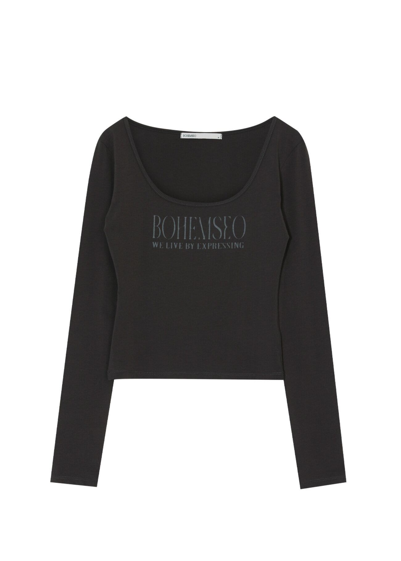 BOHEMSEO ボヘミアンソウル 長袖 BOHEMIAN SEOUL] PALE PRINETED LONG SLEEVE, CHARCOAL 正規品