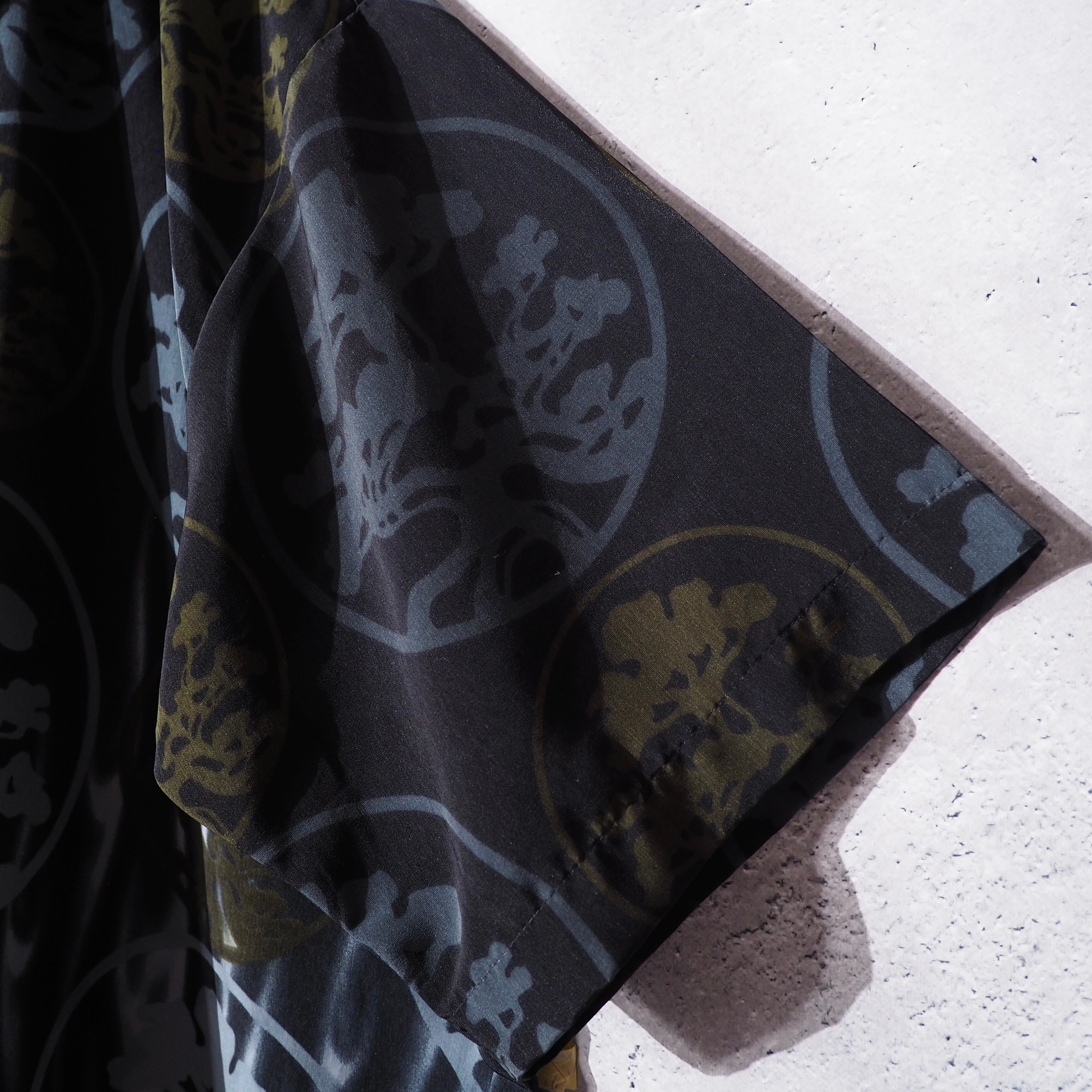 ” 五葉松 ” Japanese art pattern printed open collar shirt