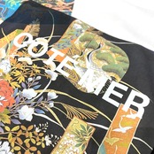 【tshirts191】L size KIMONO & print T-SHIRTS white