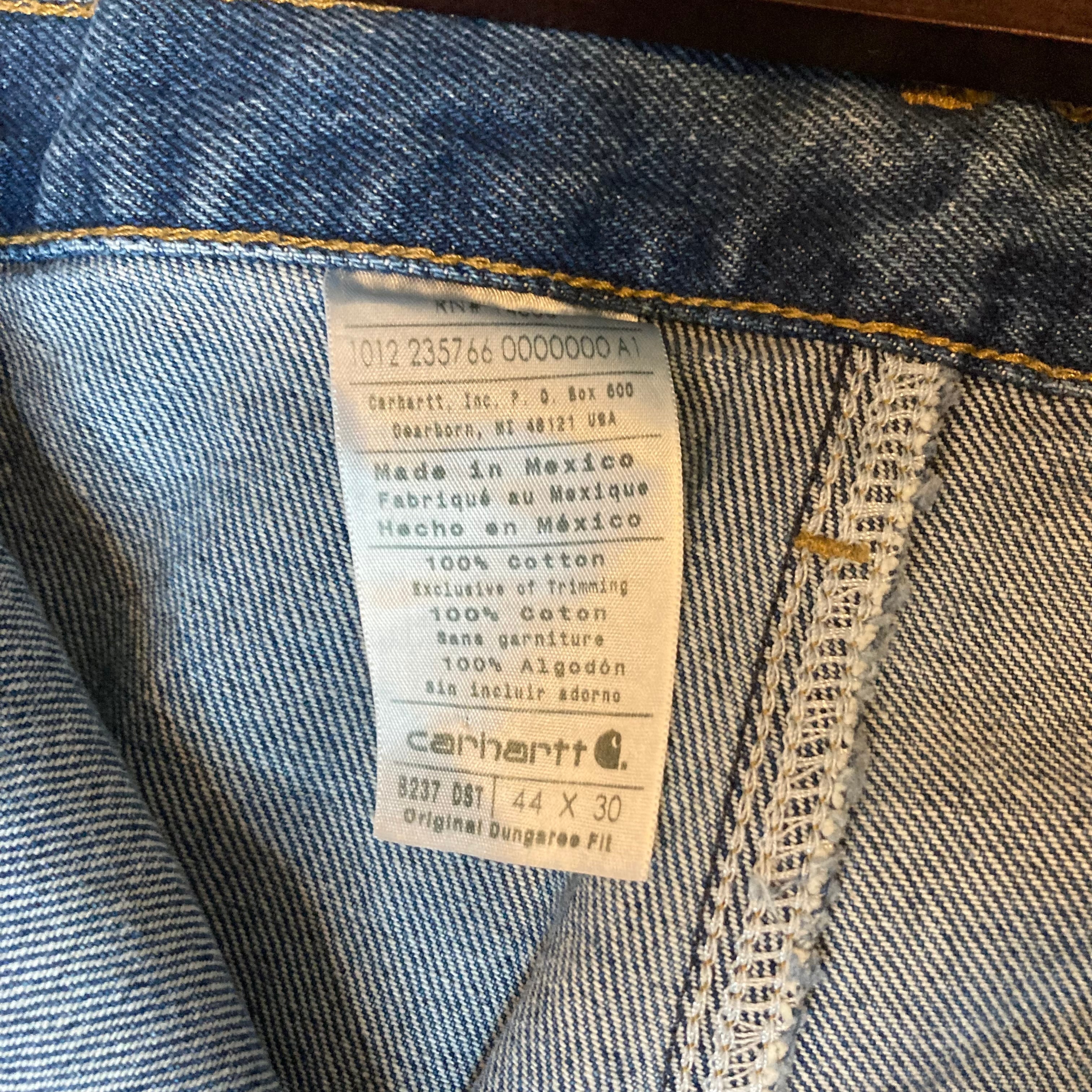 W44×L30#裾上げ済み】Carhartt ペインターデニムパンツ 革パッチ 