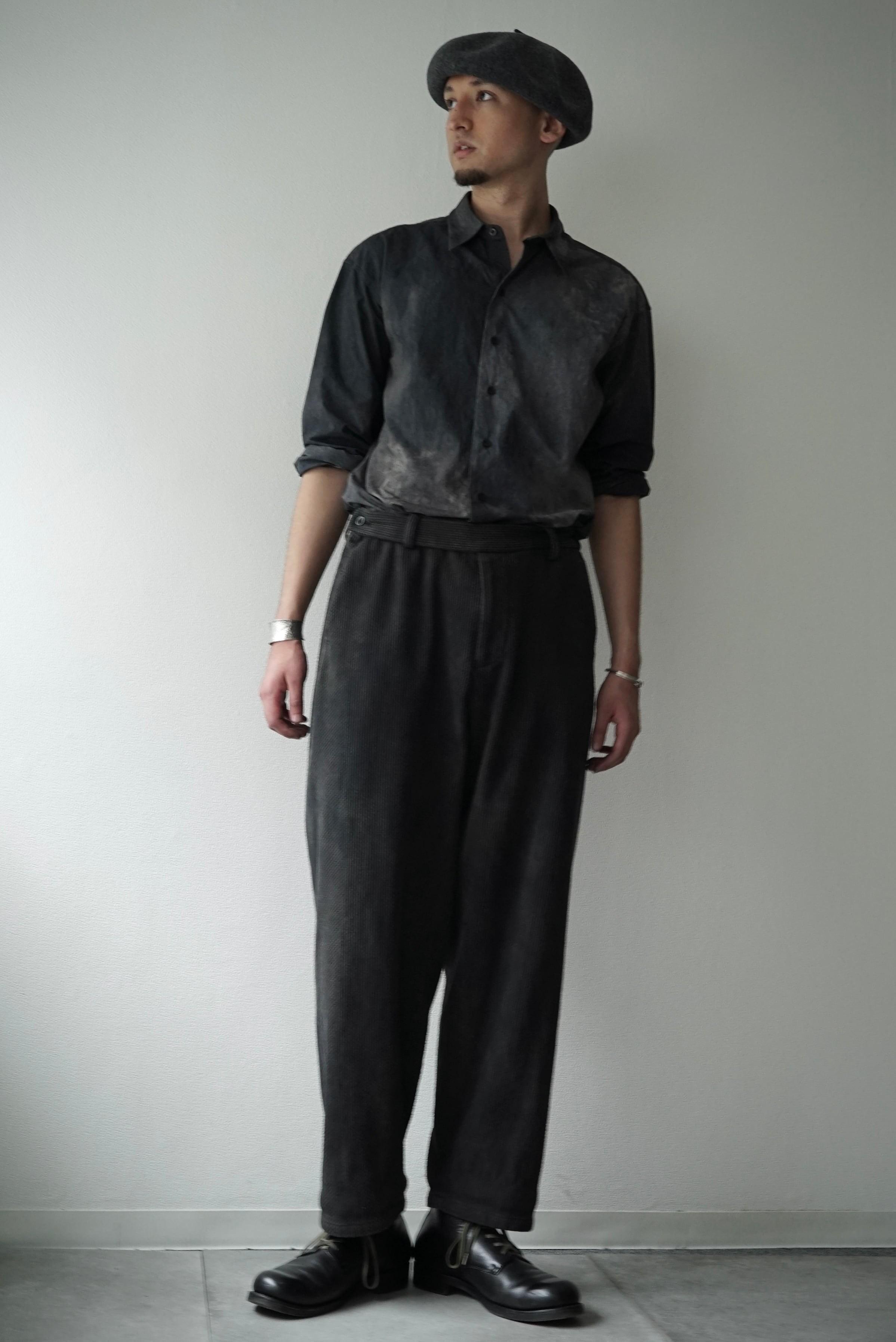 Sashiko / Side Seamless Slacks (暗黒染) | C O L I N A Sashiko / Side Seamless Slacks (暗黒染) | C O L I N A
