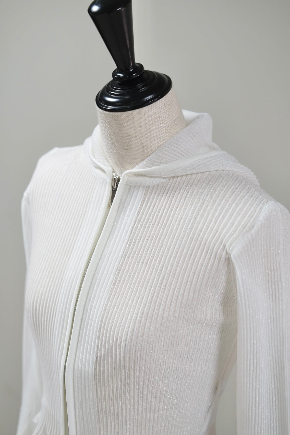 CFCL】HYPHA LUCENT GLITTER HOODIE JACKET -WHITE OPAL- | loop