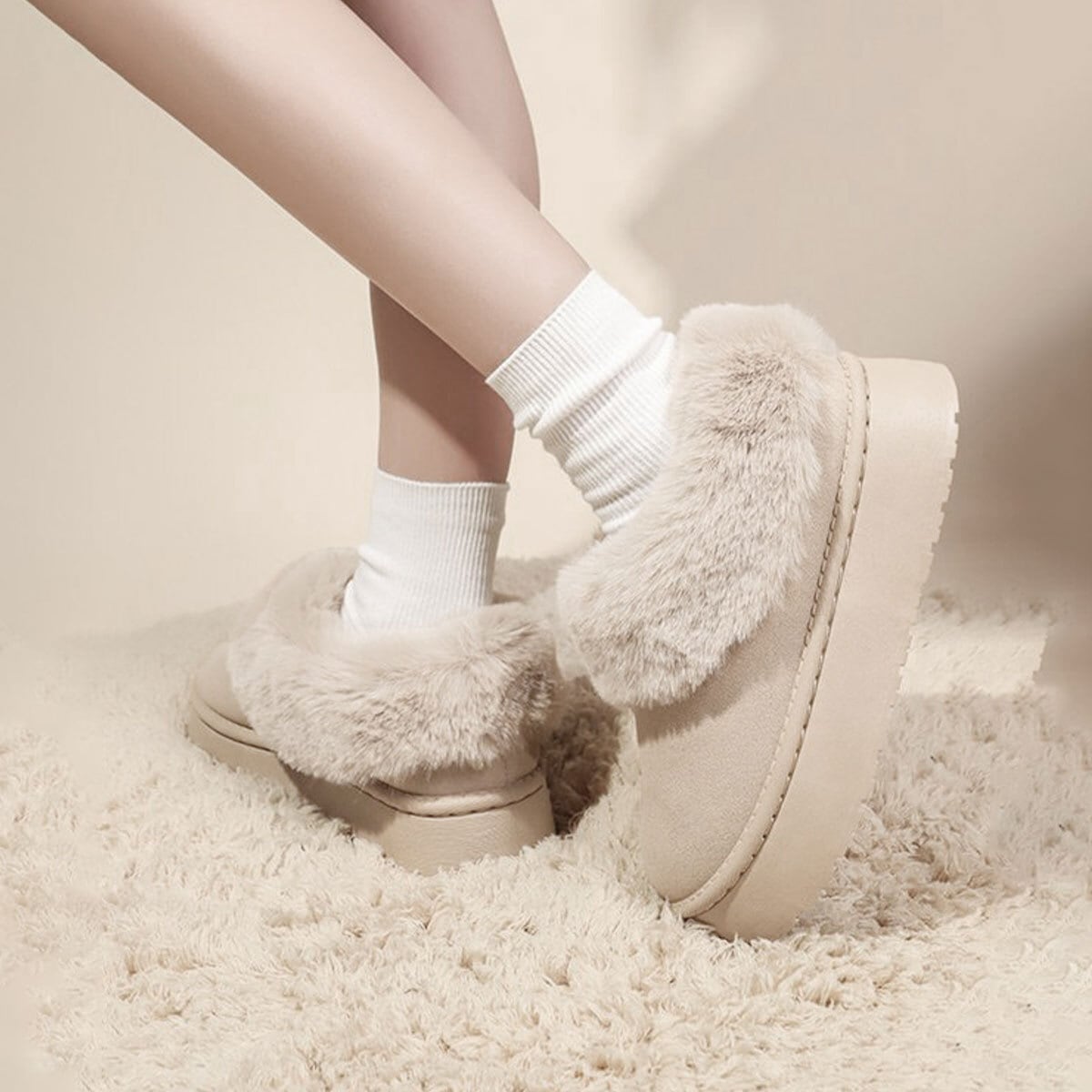 アンクル ムートンブーツ レディース 秋冬 韓国 厚底 ショートブーツ 防寒 保温 ふわふわ 暖かい フェイクファー おしゃれ 大人 かわいい 裏起毛 モカシン 歩きやすい 大人可愛い 大人女子