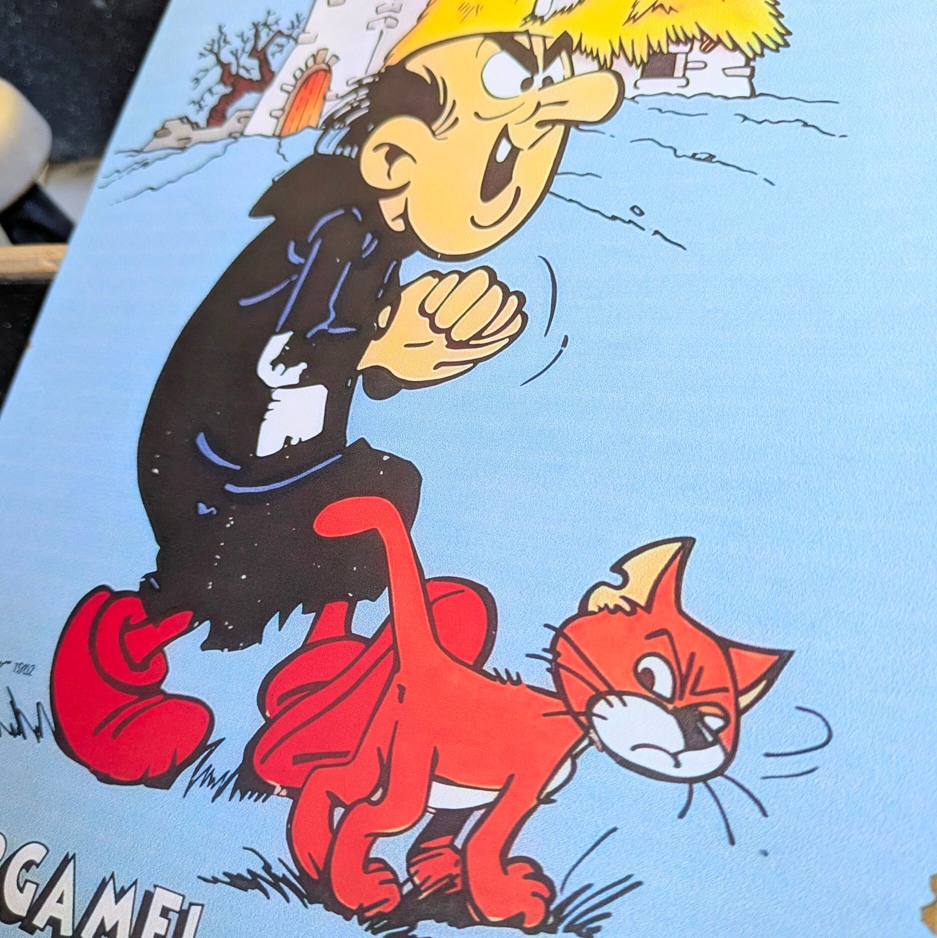 送料無料!ちょうどいいブリキ看板 【 SMURF ( スマーフ ) 】『 ガーガメル&アズレール 』METAL SIGN / メタルサイン / ブリキ看板 / サインボード / ビンテージ加工〚アメリカン雑貨 アメトイ〛