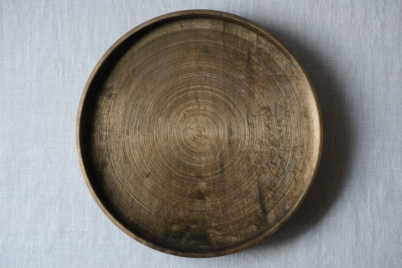丸盆 板屋楓 鉄媒染 300mm