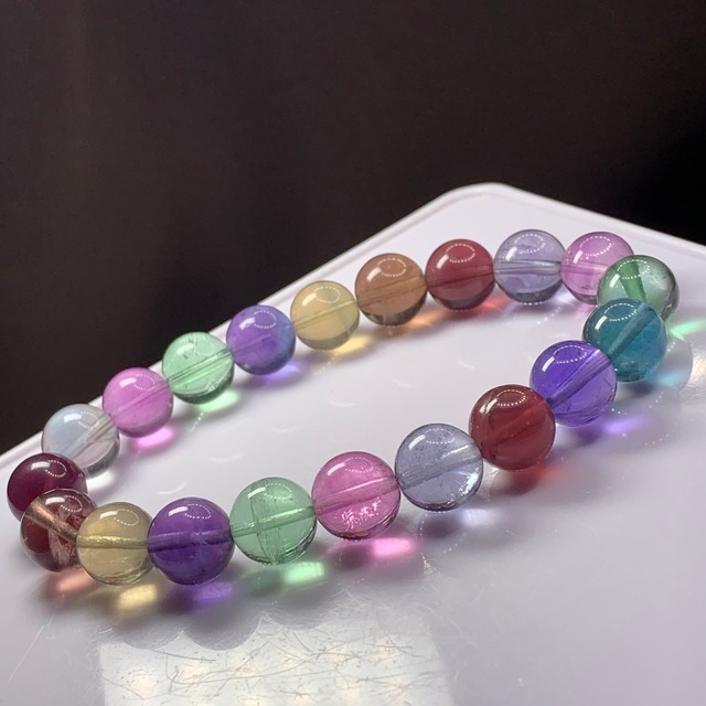 A24.限定品✩極✩レアカラー♪マルチカラーフローライトブレスレット