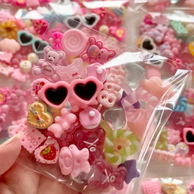 お得 デコパーツ ミックス 30個 ハンドメイド パーツ 素材 キッズアクセサリー かわいい ゆめかわいい パステル Fancy ぷらんたん