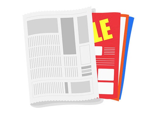 折込チラシの入った、新聞紙のイラスト | イラストセンター有料素材販売 折込チラシの入った、新聞紙のイラスト | イラストセンター有料素材販売