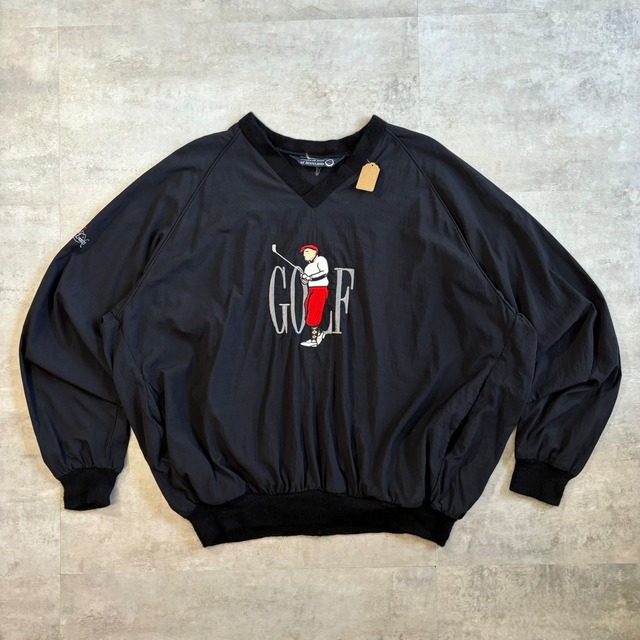 Sunderland 90s ナイロンプルオーバー ブラック 刺繍 No.1603