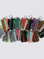 vibram coin pouch keychain (silver×orange) with orange glowing zip