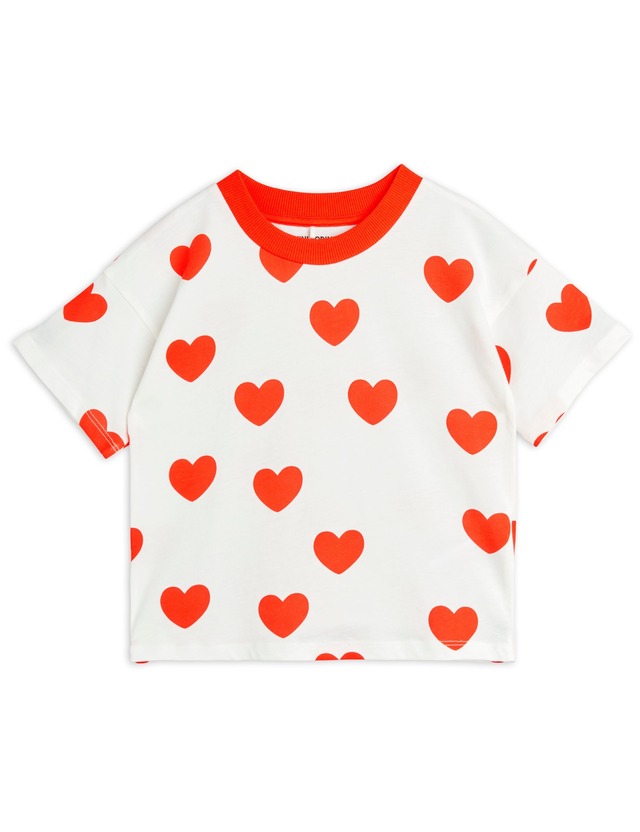 【24AW pre 】minirodini( ミニロディーニ ) Hearts aop ss tee red Tシャツ　ハート