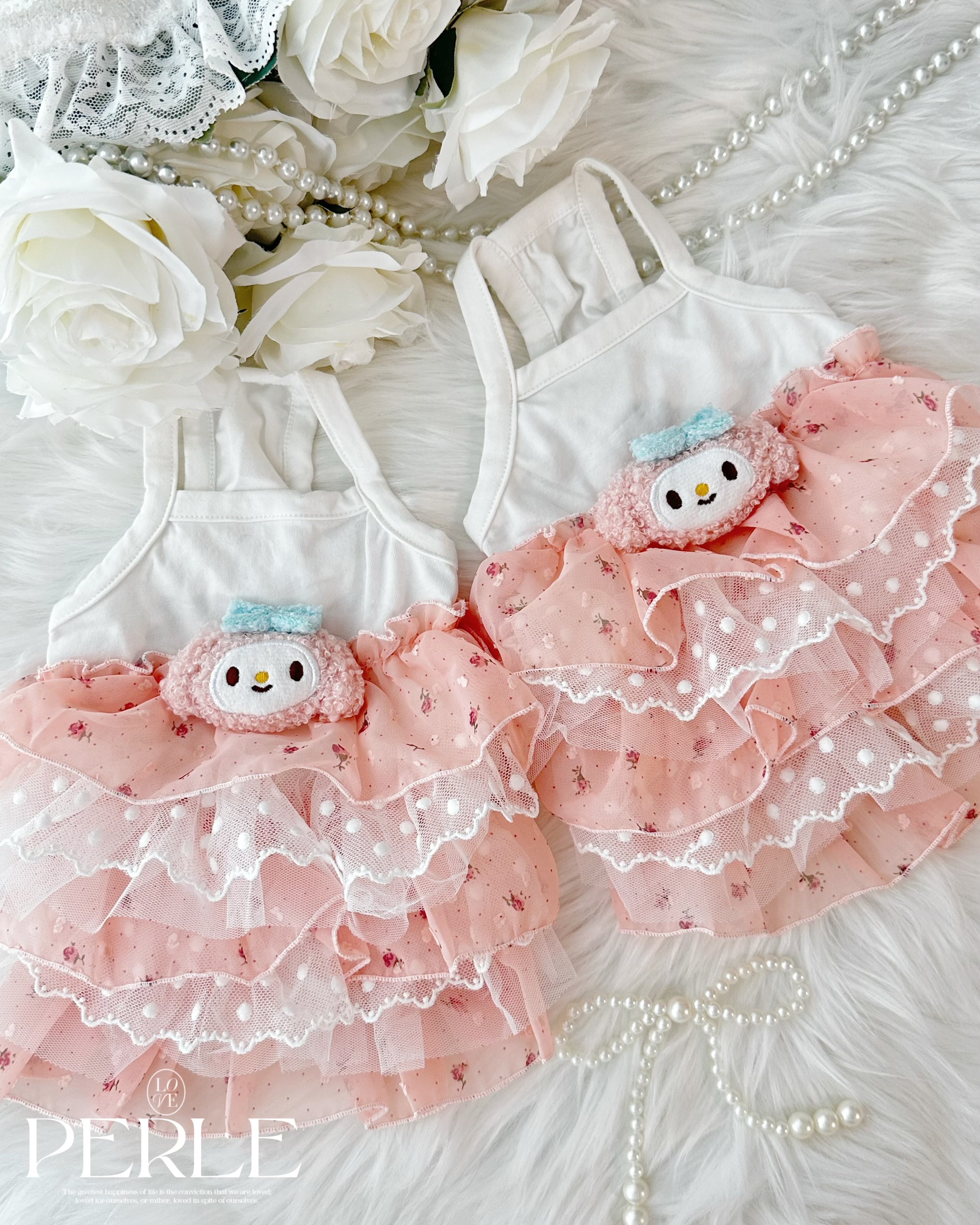 Flower pink pet dress