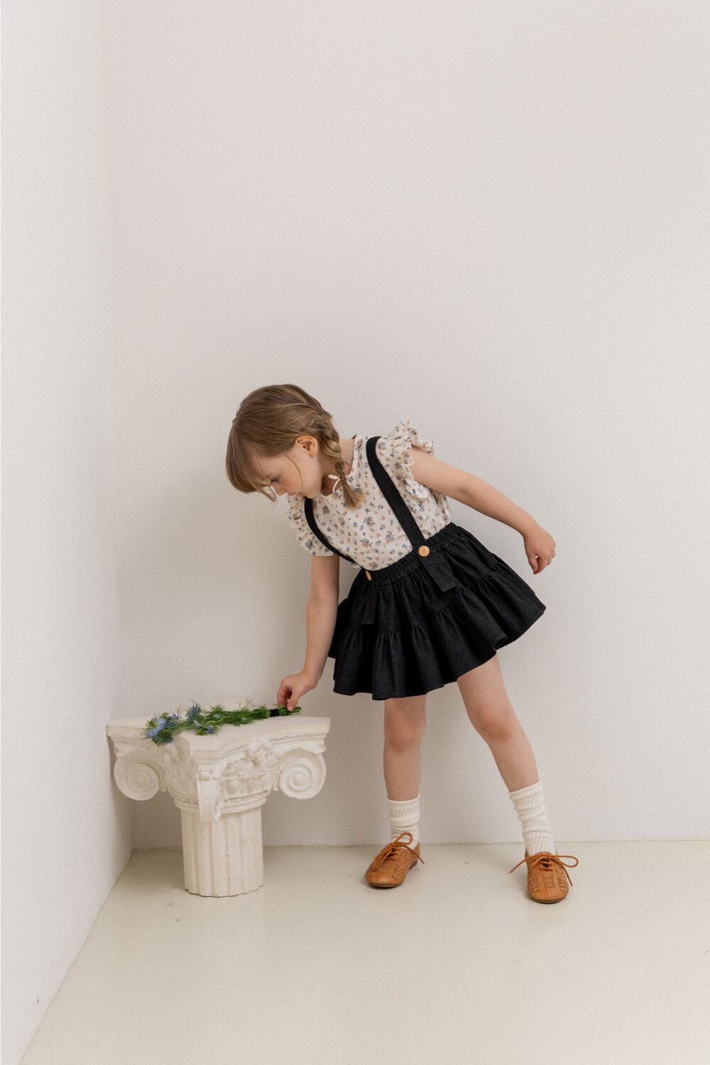 wonny ribbon / Black denim skirt | RUDDY HOUSE