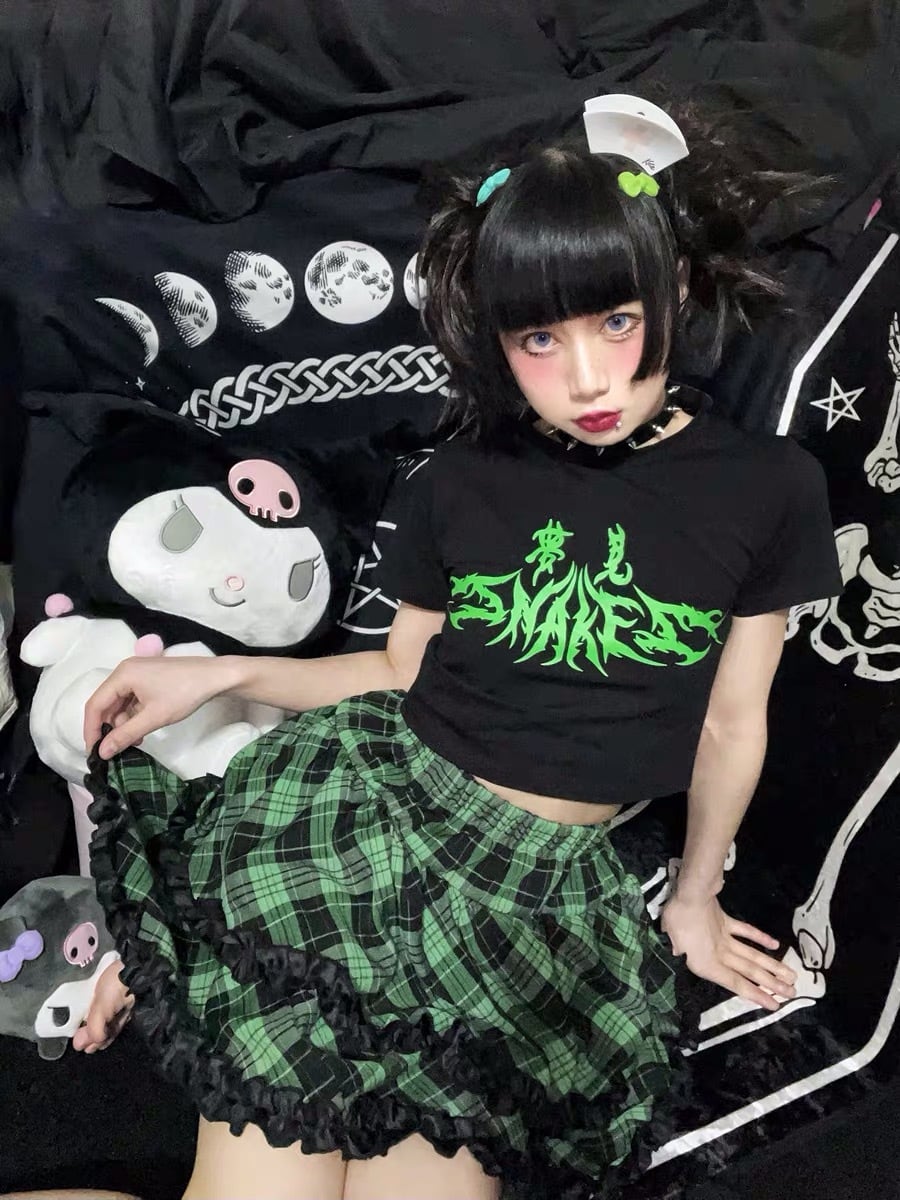 スカート ピンク チェック 緑 ロリータ 原宿 渋谷スカート ボトムス