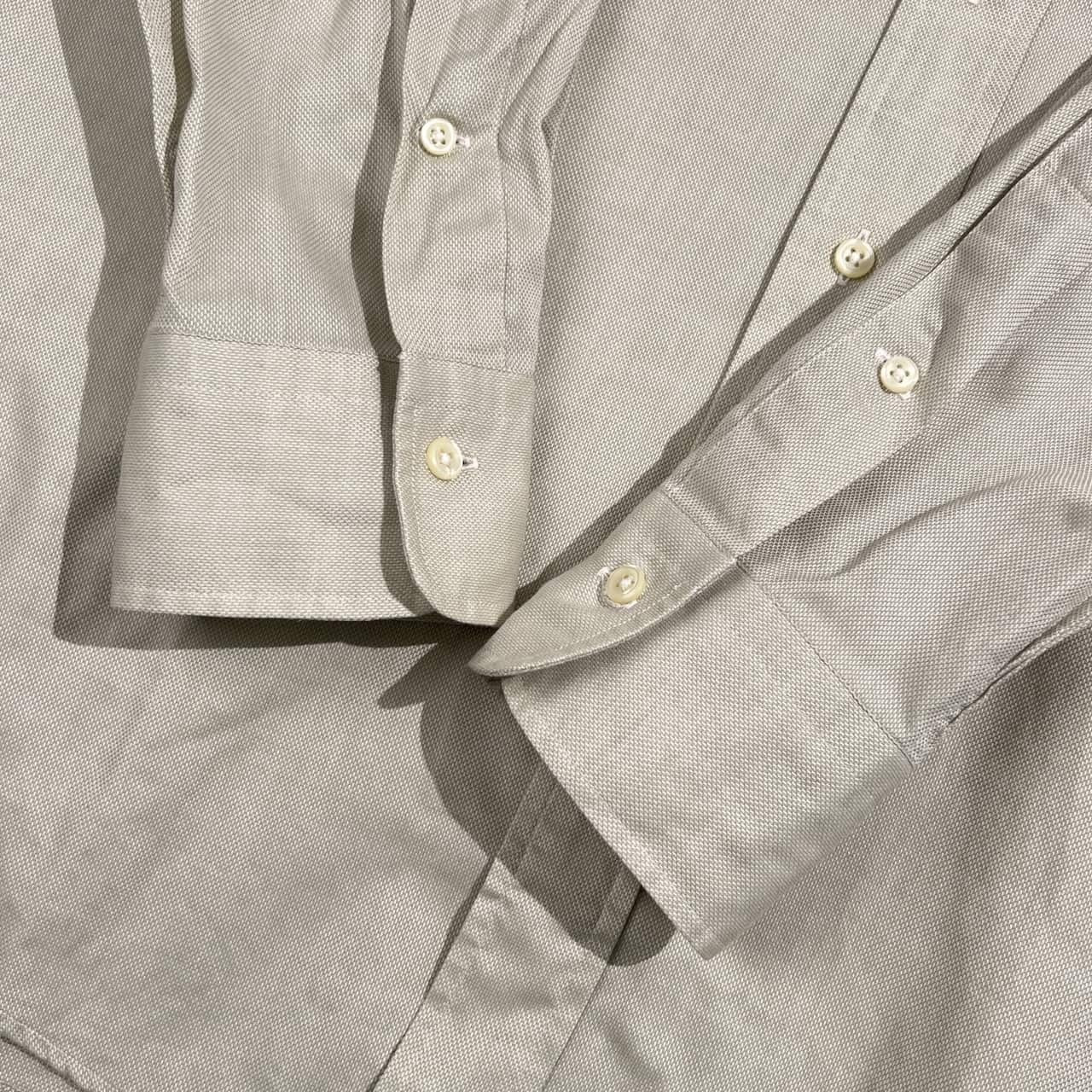 90s 00s Polo by Ralph Lauren ポロ ラルフローレン PHILIP 無地 長袖 ワイシャツ ドレスシャツ 41-84 /ベージュ系 メンズ ビンテージ