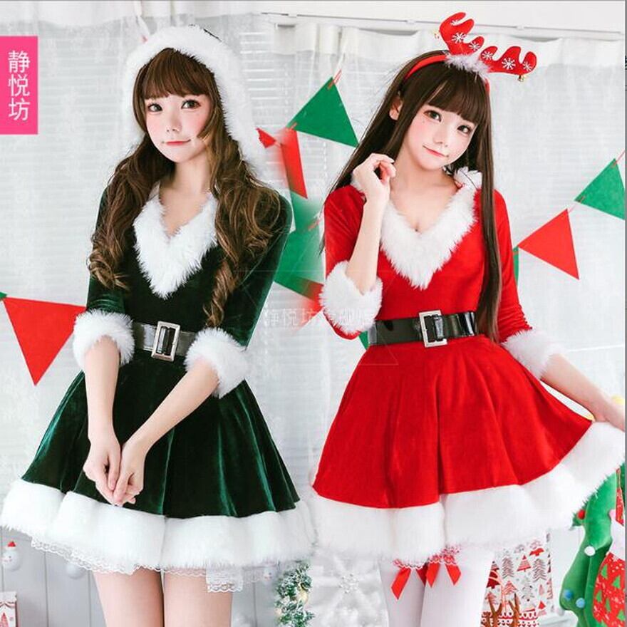 SEASONZ コスプレ ブランド 静悦坊 サンタ クリスマス イベント 衣装 ワンピース ベルト パニエ付き ガーリー おしゃれ かわいい