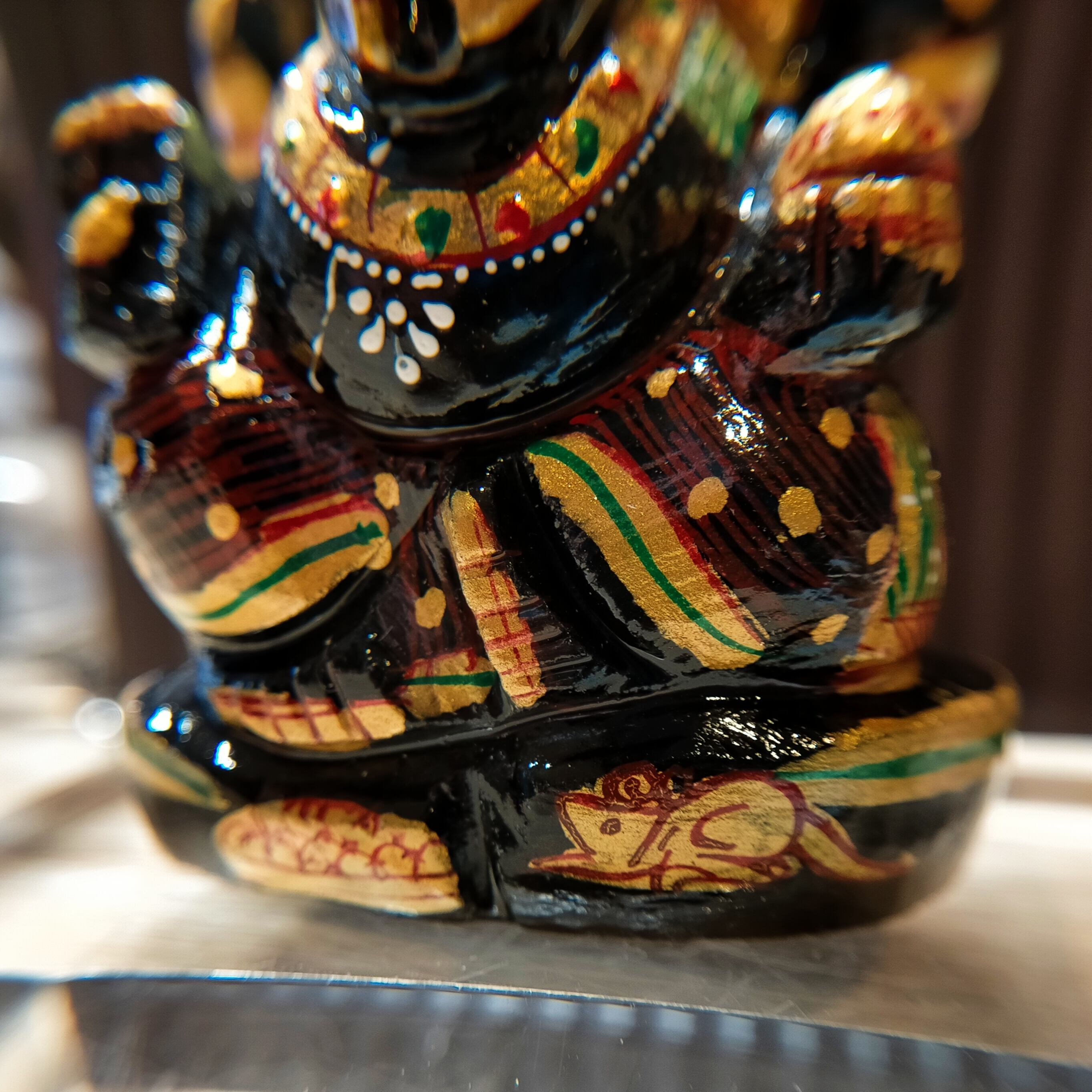 天然石 高品質 ブラックアゲート 黒瑪瑙 ガネーシャ 置物 縦83mm 天然石 高品質 ブラックアゲート 黒瑪瑙 ガネーシャ 置物 縦83mm