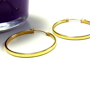 【年始セール】両耳用ステンレス フープピアス/eh838g