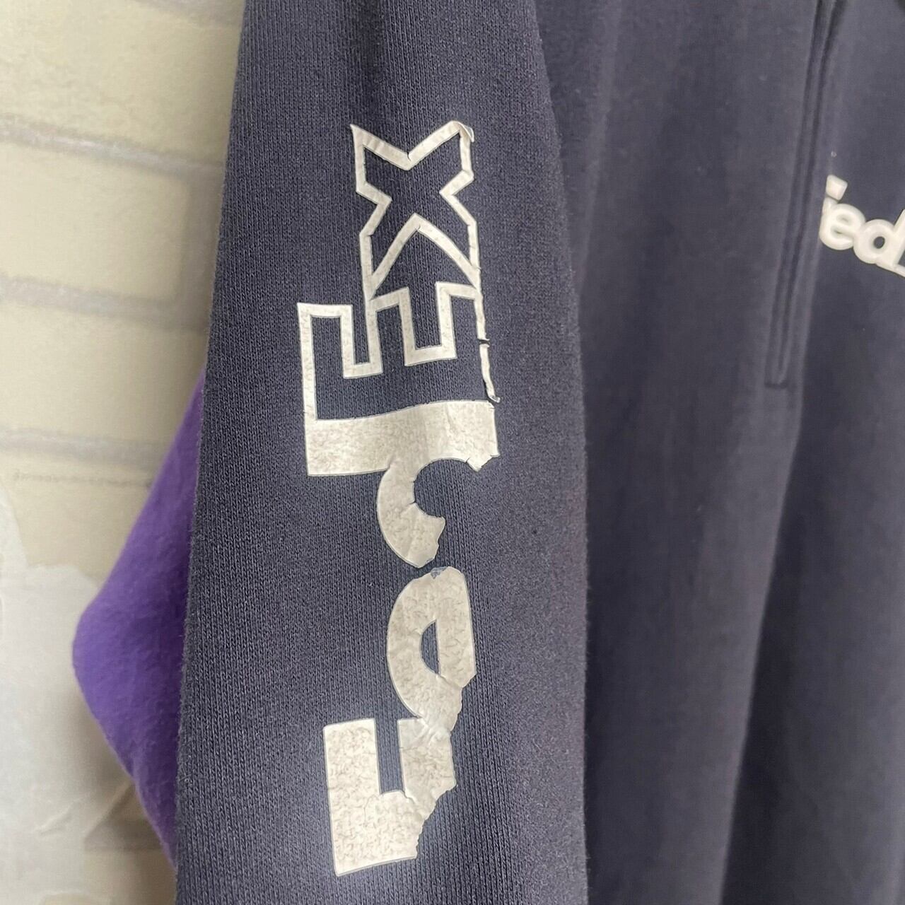 ラグランスリーブ】FedEX ハーフジップスウェット L プリント | 古着屋 