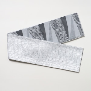 RumiRock半幅帯　「艶クロコ」ホワイト　[E633]