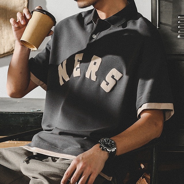 Arch Logo Box Silhouette Polo Shirt ◇3color H0133