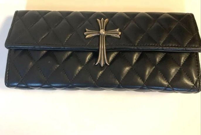 【CHROME HEARTS】 キルティング レザー クラッチバッグ CHROME HEARTS クロムハーツ キルティング クラッチバッグ
