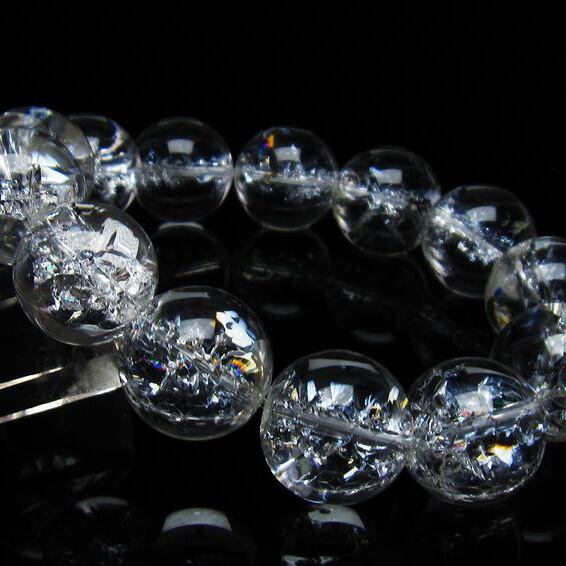 アイリスクォーツ 水晶 ブレスレット 18mm 一点物 おまかせ便 111-35489