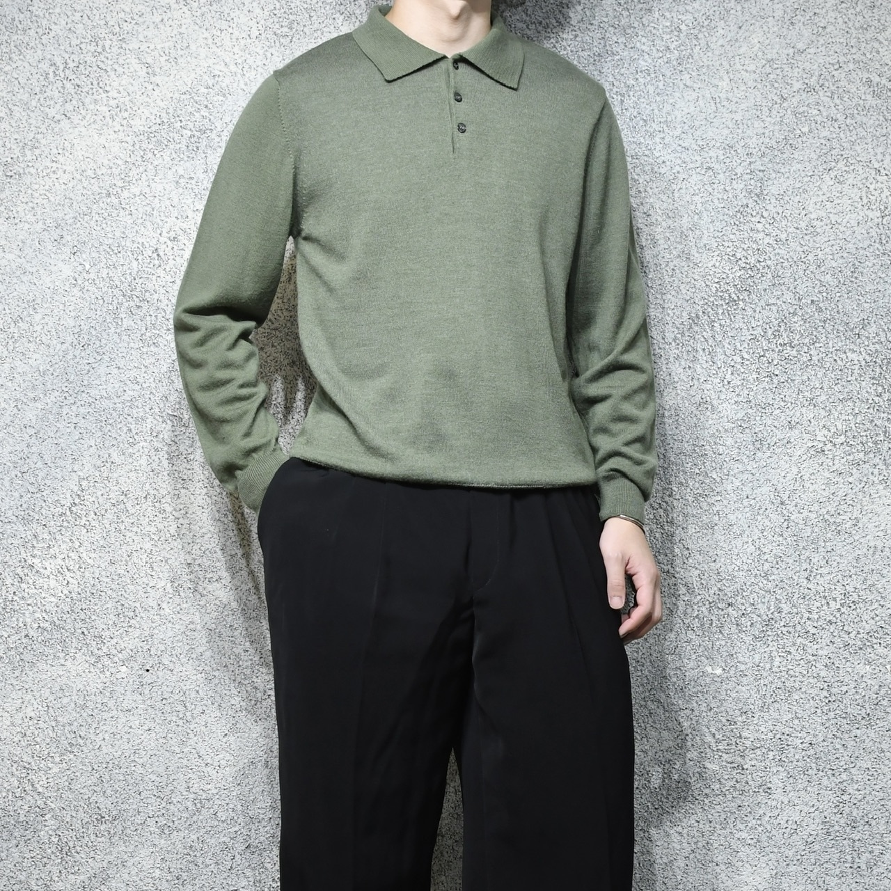MURANO by raffi knit polo green