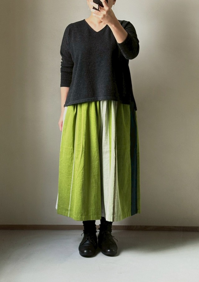 【Xさま専用】10)  ワイドパンツ ショート ポケット  コットン  GR/NV  玉木新雌 tamaki niime