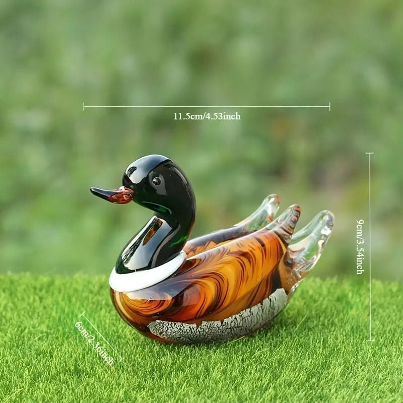 鴛鴦、オシドリの置物、ガラス材と銀製 銀製 鴛鴦 オシドリ ガラス製 置物 ケース入り 銀製 鴛鴦 オシドリ