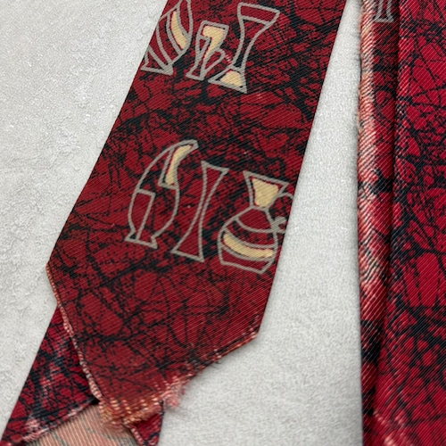 vintage necktie ネクタイ 赤系 n-157