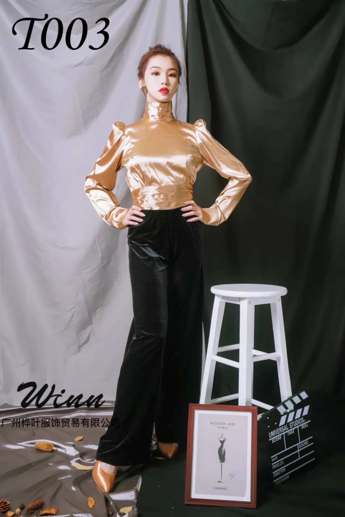 WINT001シャンパンゴールドトップス | 社交ダンスウェアSTUNNINGDANCEWEAR