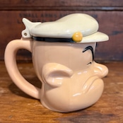 ポパイ ヴィンテージ POPEYE コーヒークリーマー・シュガーディスペンサー フェイスマグ 蓋つき ユニバーサルスタジオ MU-89