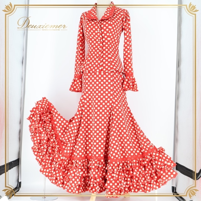 フラメンコ 衣装 ツーピース セットアップ トップス ブラウス ファルダ スカート 赤 白 ドット 水玉 ボランテ フリル 襟 レッド系 ホワイト系 レトロ かわいい ポップ フェス 衣装用 舞台衣装 ダンス 衣装 レディース フラメンコファッション フラメンコ 衣装 ツーピース セットアップ トップス ブラウス ファルダ スカート 赤 白 ドット 水玉 ボランテ フリル 襟 レッド系 ホワイト系 レトロ かわいい ポップ フェス 衣装用 舞台衣装 ダンス 衣装 レディース フラメンコファッション