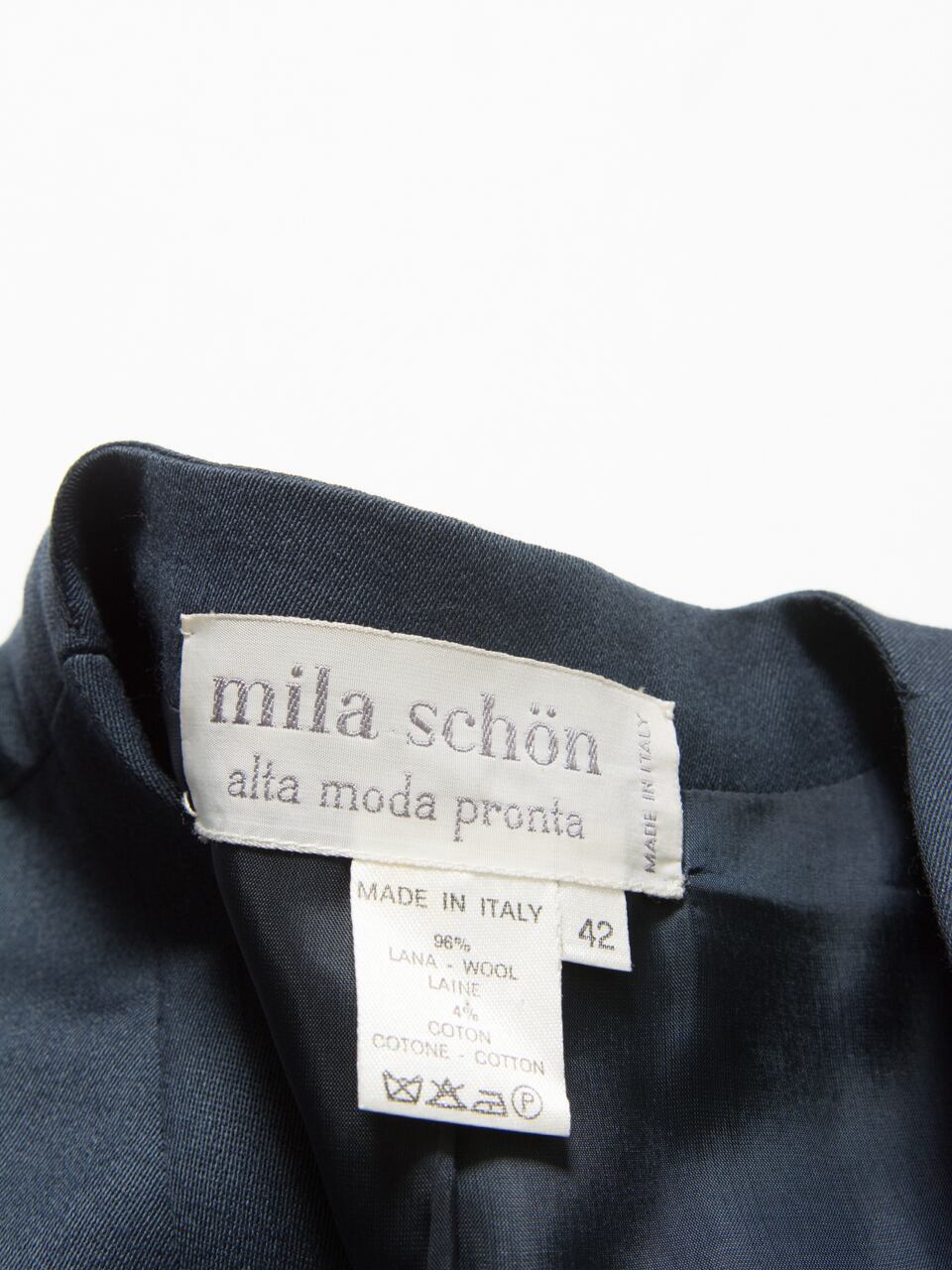 【mila schon】Made in Italy collarless Jacket（ミラ ショーン イタリア製 ノーカラージャケット ダブル）