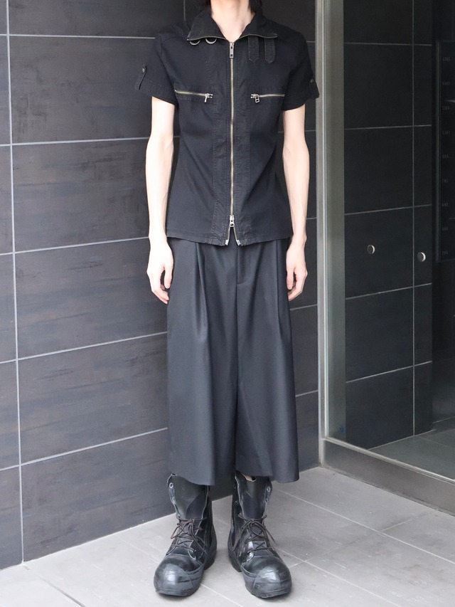 【5351 pour les homme】chin strap half sleeve zip up top