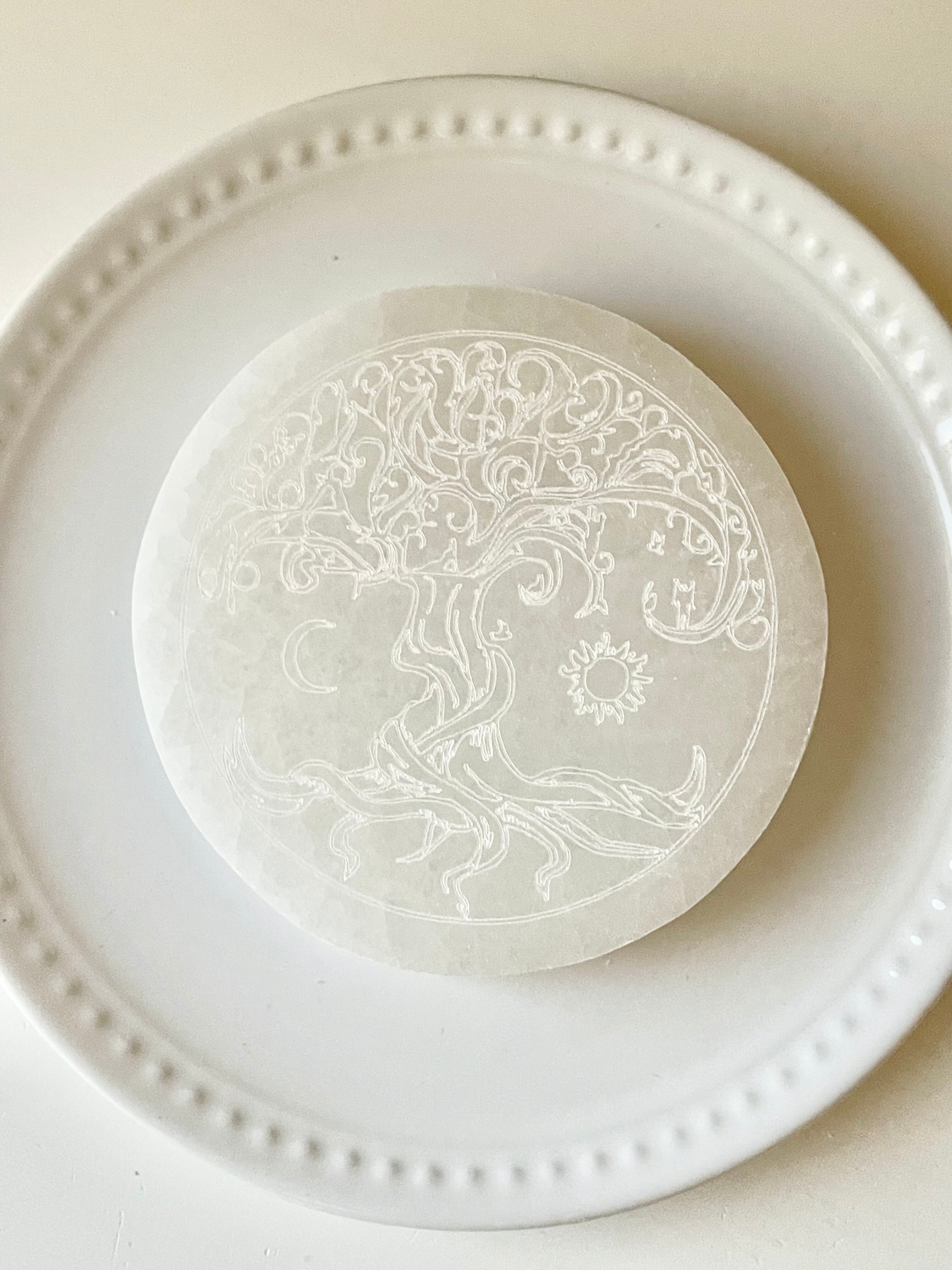 セレナイトプレート(生命の樹)10cm