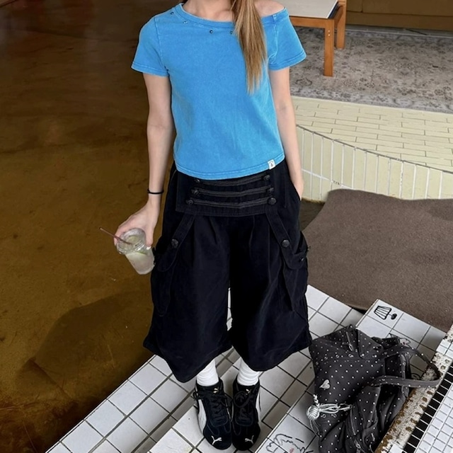ナポレオンフロントフラップクロップドパンツ 2col R02463