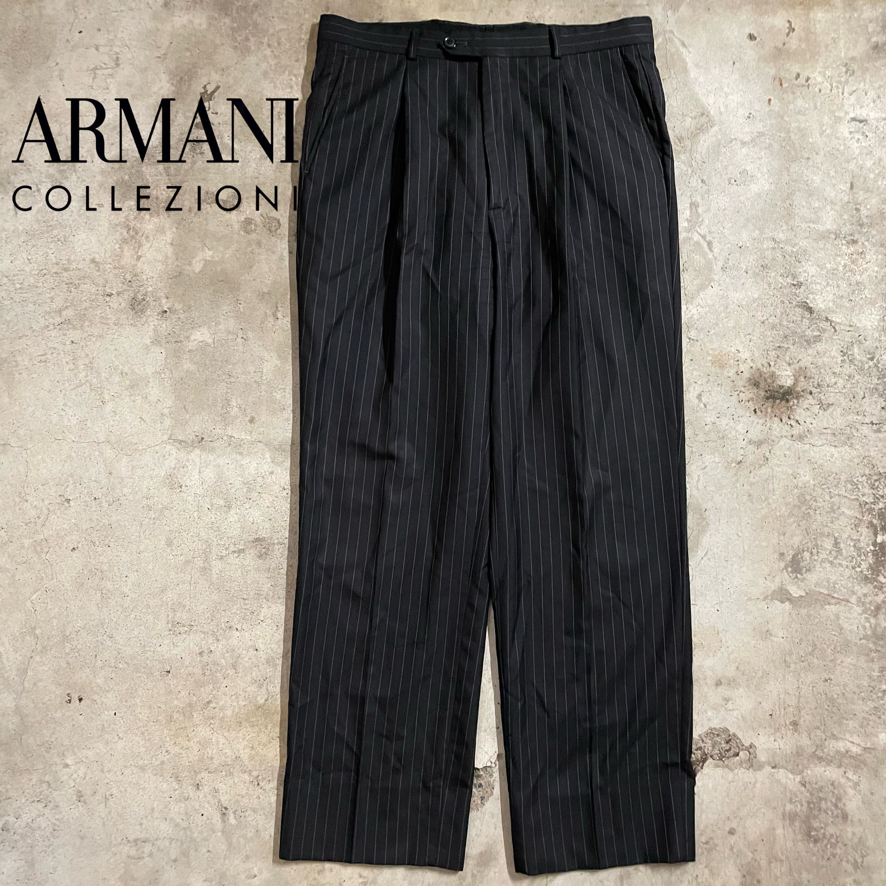 【ARMANI COLLEZIONI】made in Italy wool straight slacks pants 