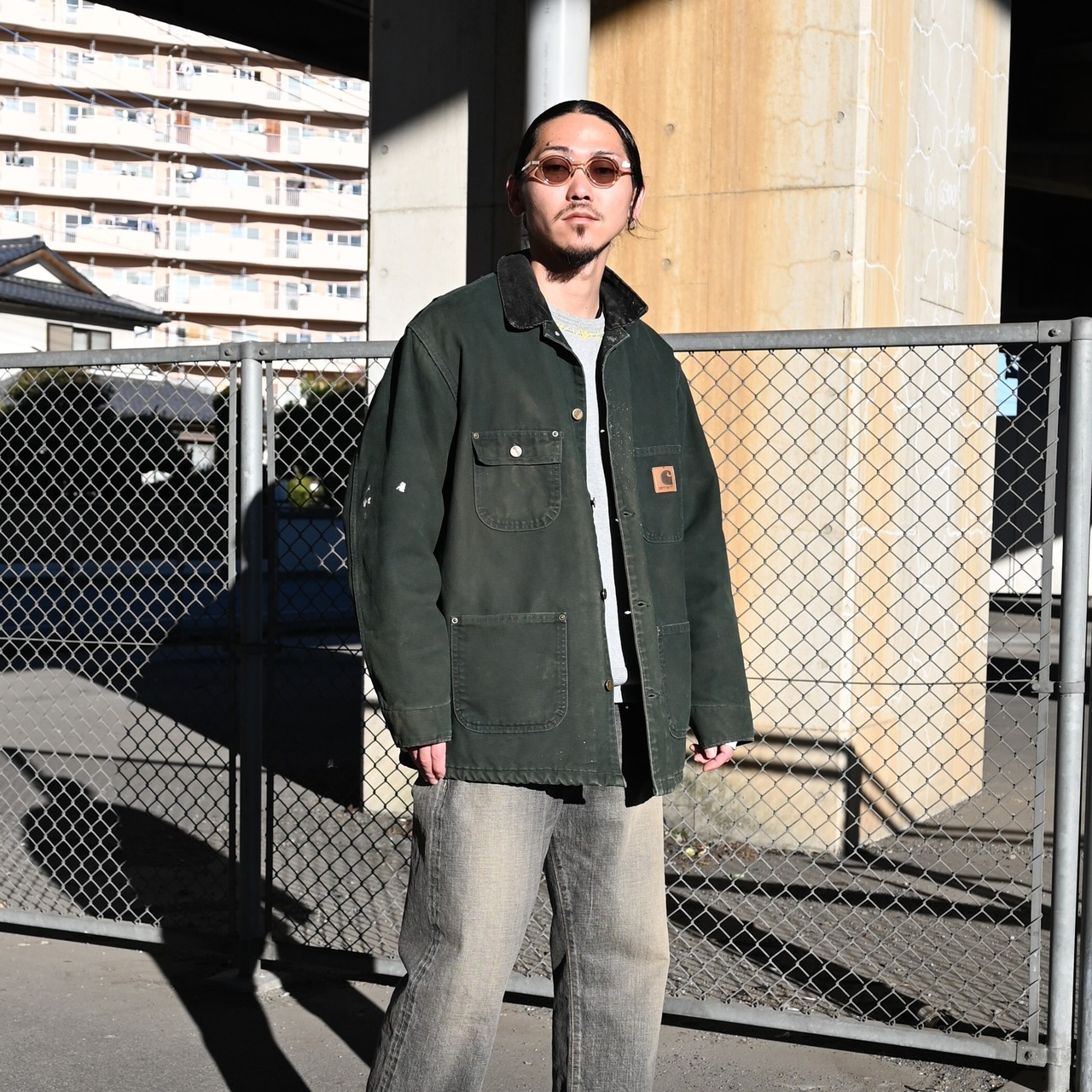 ヴィンテージCarhartt Coveralls 、KUON別注スウェットコーディネート