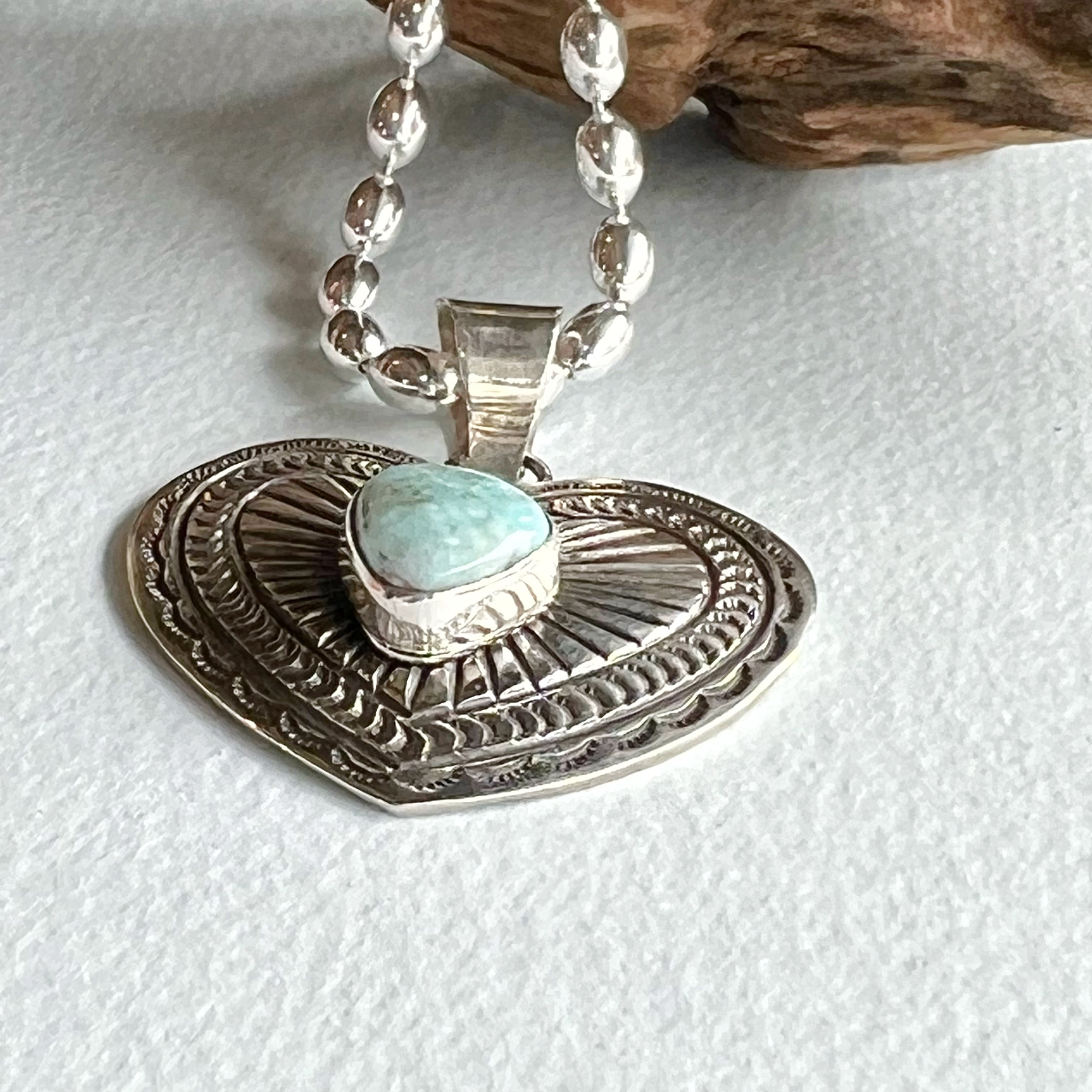 Indian Jewelry 》ターコイズハートペンダント ネックレス Indian Jewelry 》ターコイズハートペンダント ネックレス