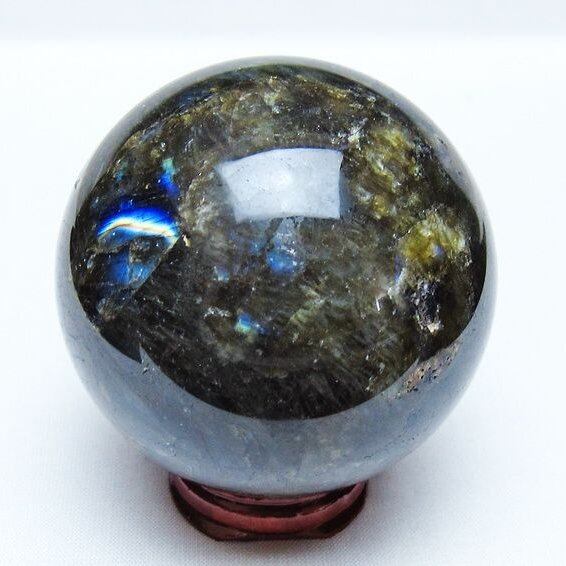 ラブラドライト 丸玉 68mm スフィア 置物 一点物 151-9109