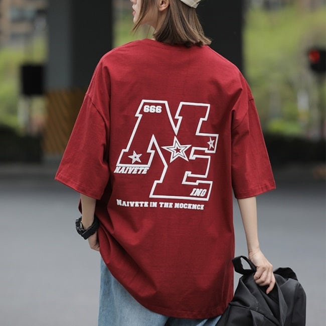 ロゴ グラフィック Tシャツ レディース 韓国 ストリート ビッグ