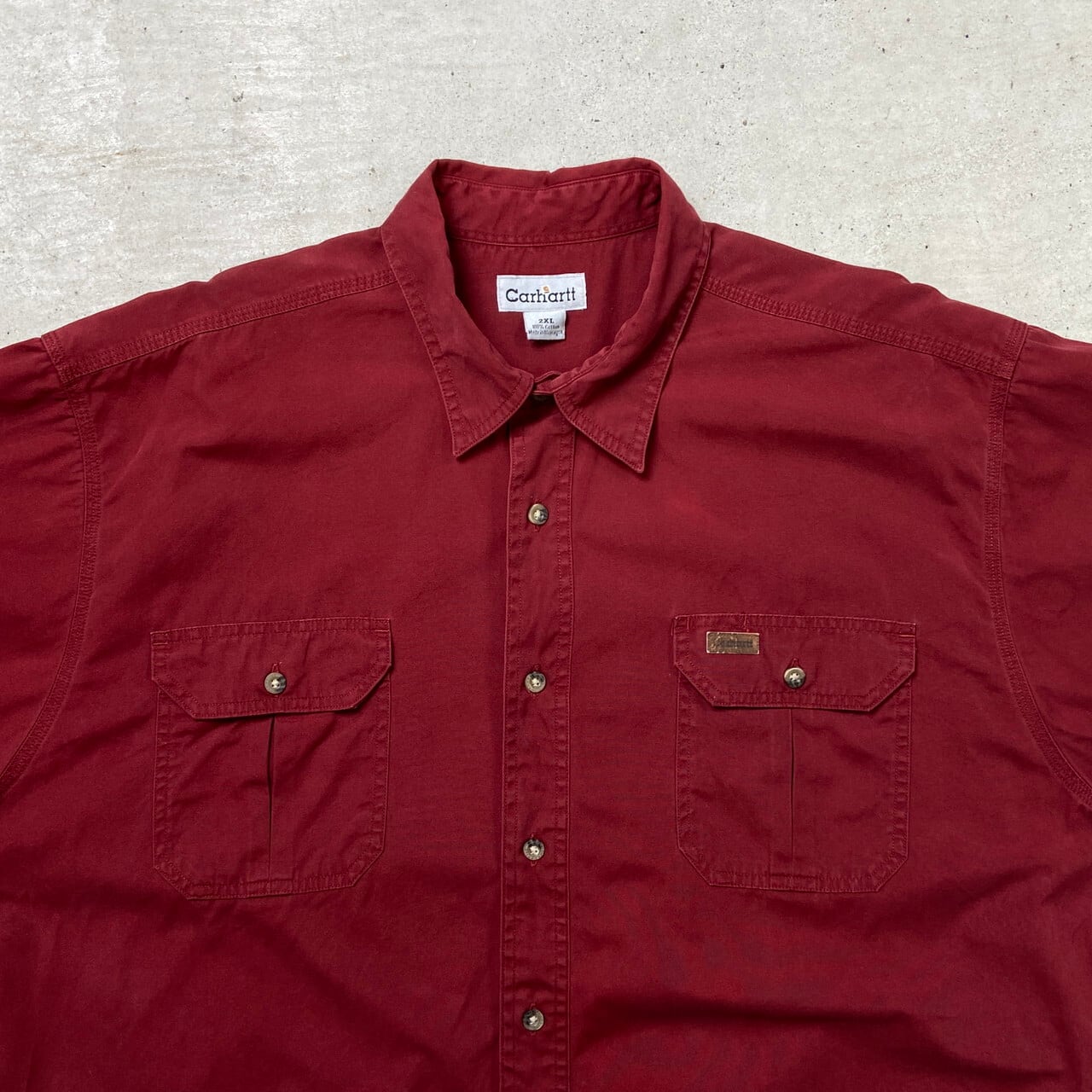 カーハート　carhartt ワークシャツ　赤　2XL ビッグシルエット　古着 カーハート carhartt ワークシャツ 赤 2XL ビッグシルエット