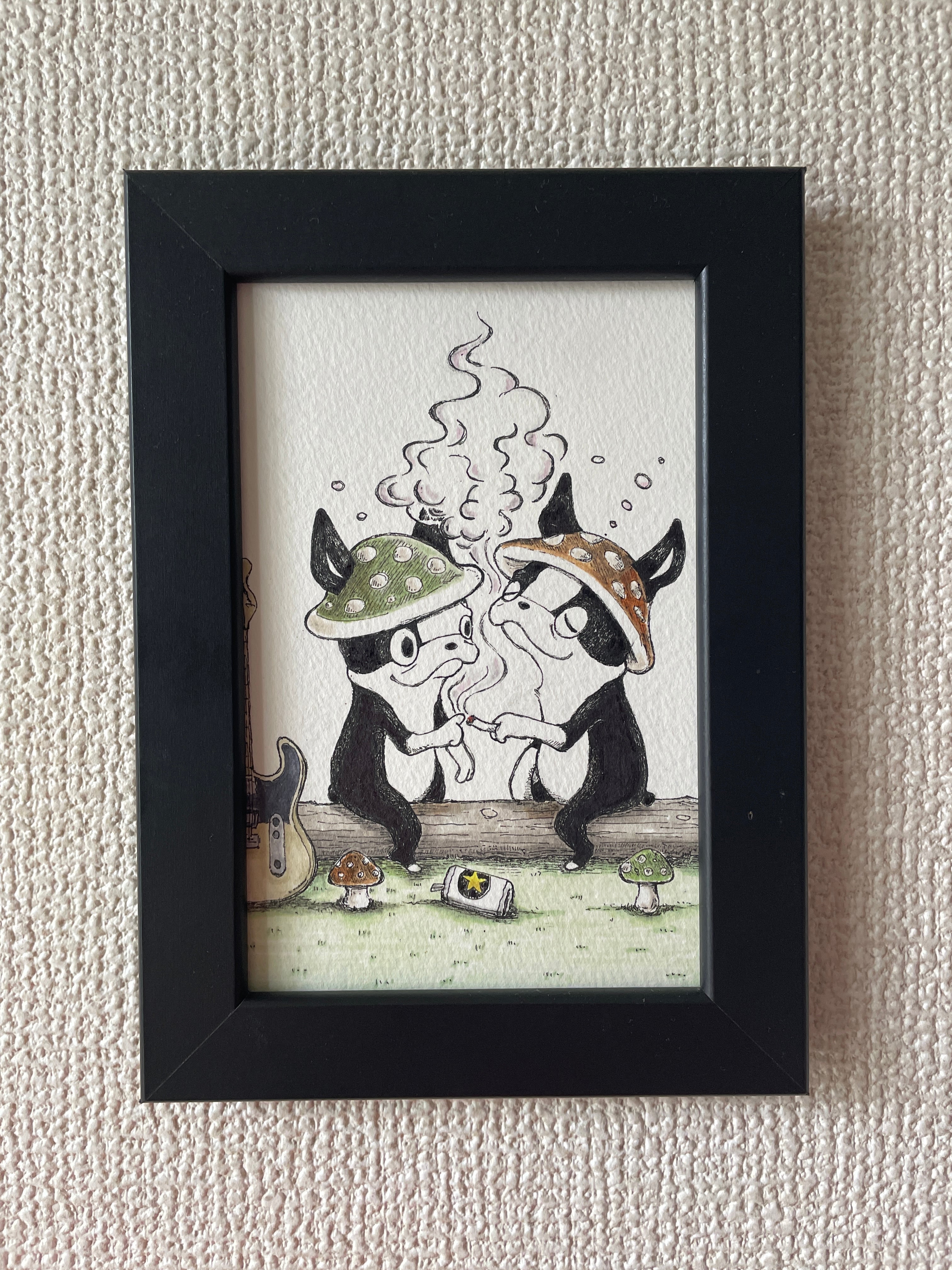 ボストンテリア ソフトクリーム手描きイラスト 原画 | Pay ID