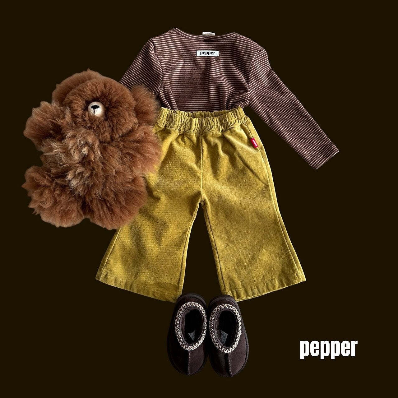 【取寄】PEPPER ボーダーTシャツ｜冬服｜韓国子供服