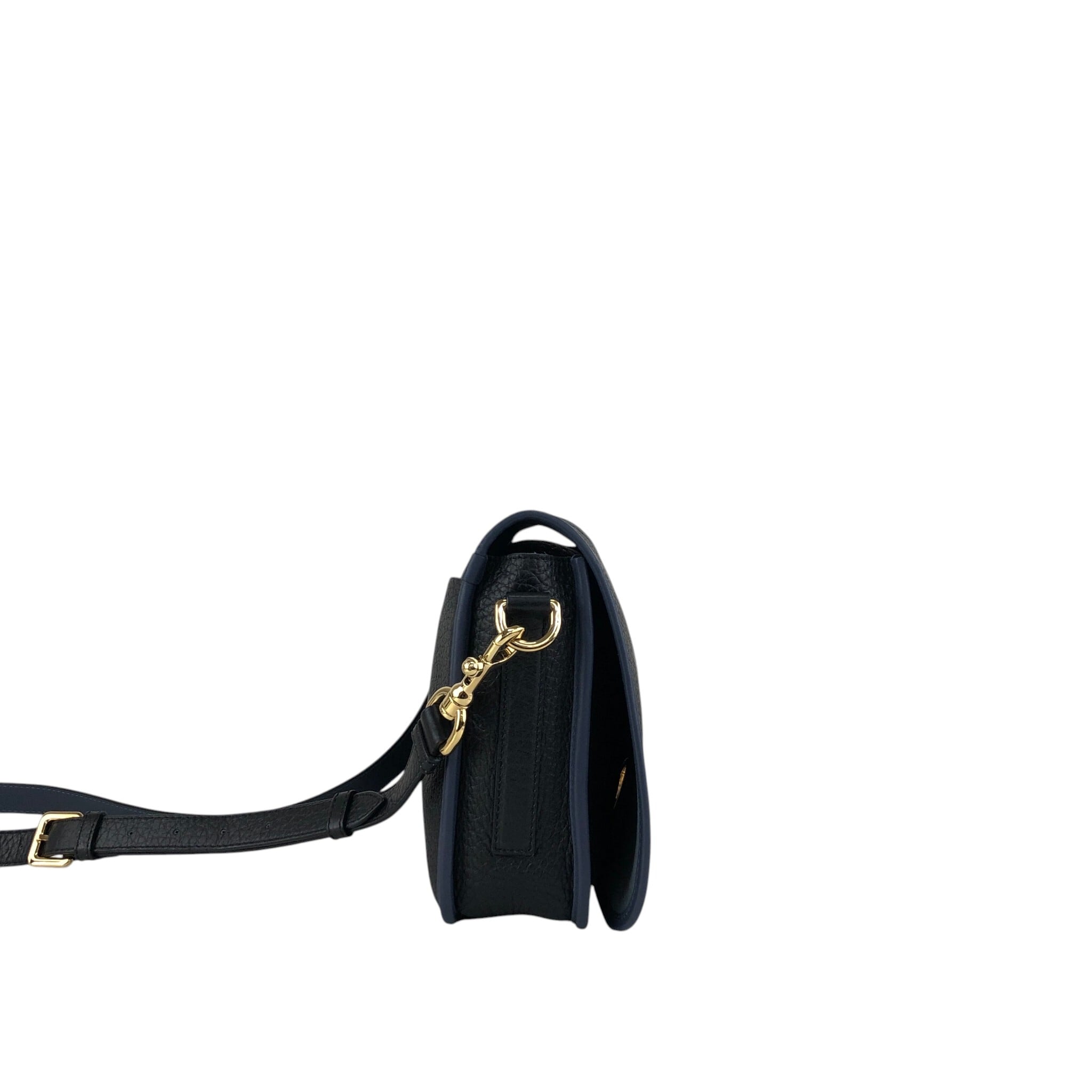 LOEWE ロエベ ショルダーバッグ ネイビー×ブラック アナグラム レザー